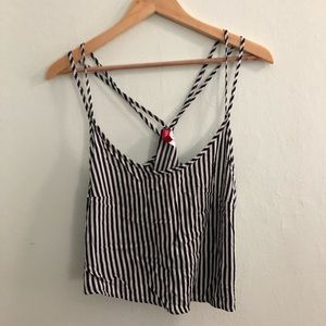 H&M Striped Crop Tank Top